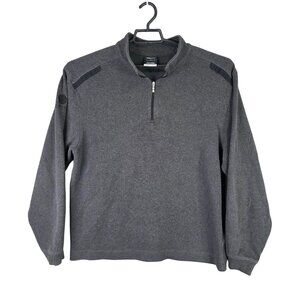 Mens Nike Golf Dri Fit 1/4 Zip Gray Pullover Sweater Cotton Polyester Blend L